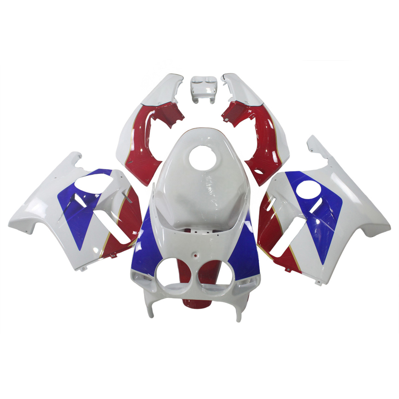 1988-1989 Honda CBR250RR MC19 White Blue Red &Logo Fairing Kit