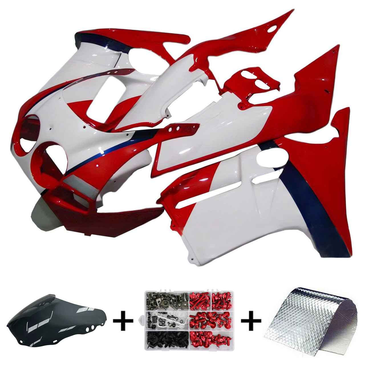 1988-1989 Honda CBR250RR MC19 Red White Fairing Kit