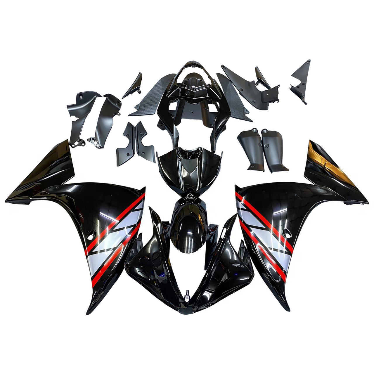 2012-2014 Yamaha YZF 1000 R1 Glossy Black Fairing Kit