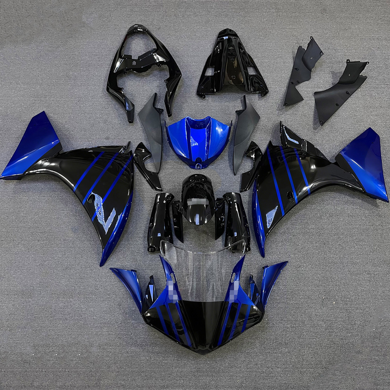 2012-2014 Yamaha YZF 1000 R1 Glossy Black Blue Fairing Kit