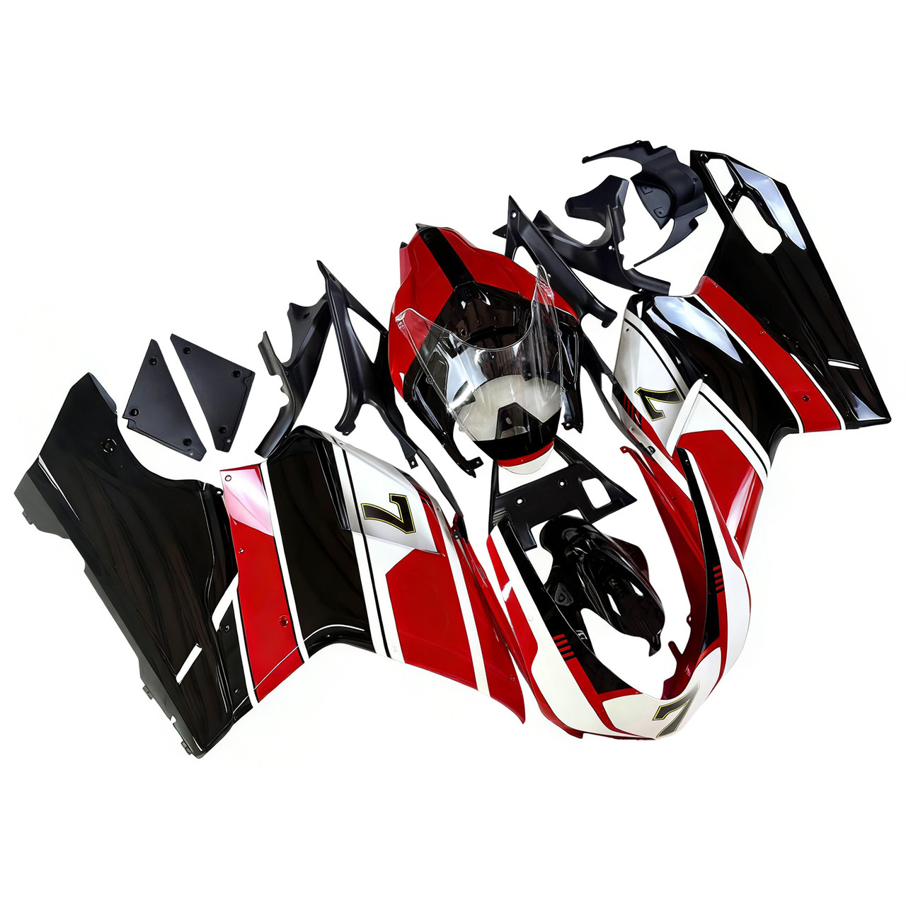 All Years Ducati 1098 1198 848 Black White Red Fairing Kit