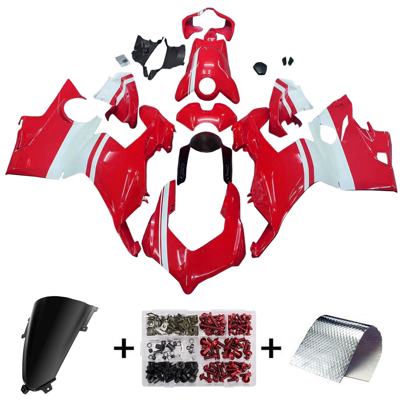 Ducati 2018-2019 Panigale V4 V4S & 2018-2020 Panigale V4SP Red White Fairing Kit