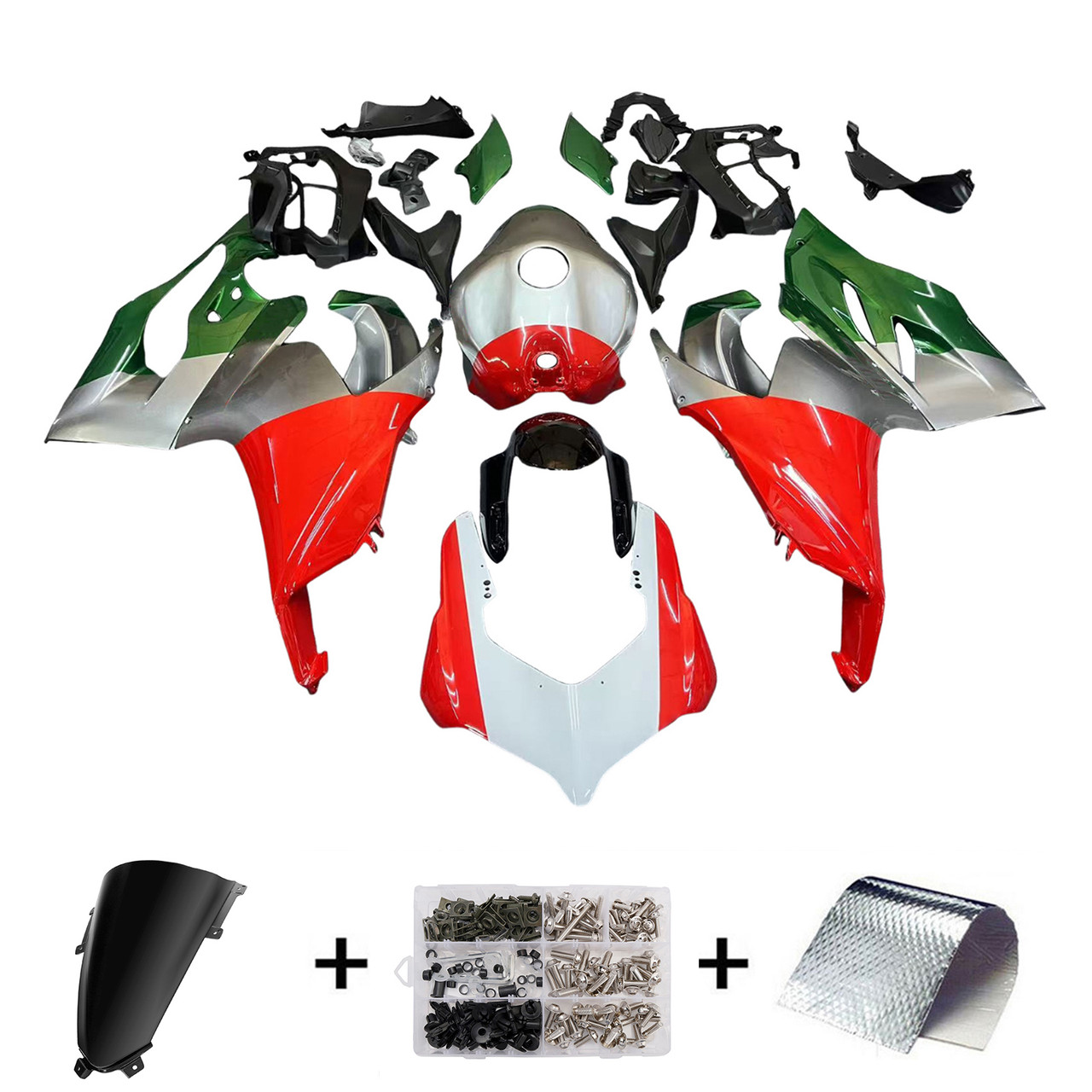 2020-2024 Ducati Panigale V2 Red White Green Fairing Kit