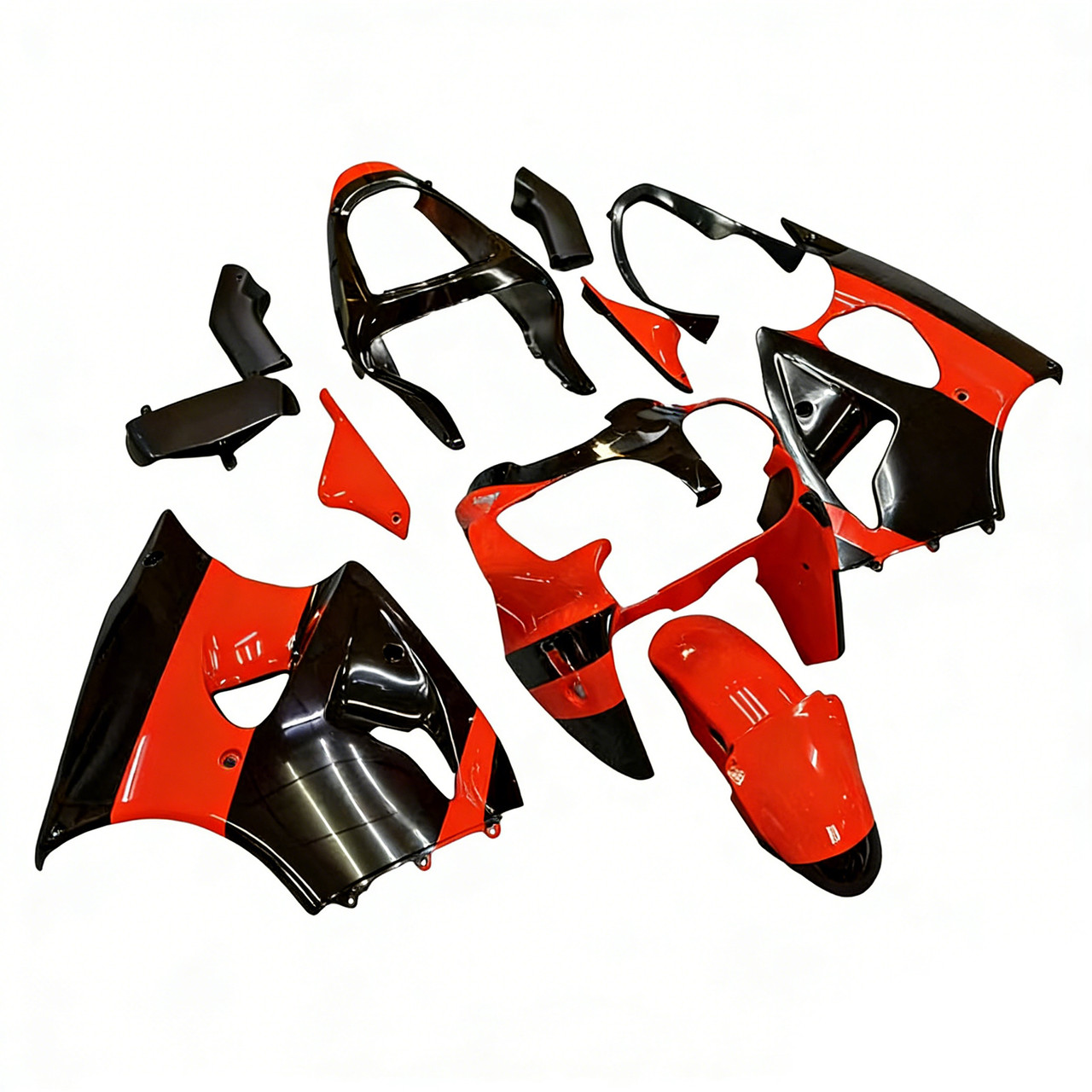 2000-2002 Kawasaki ZX6R 636 & 2005-2008 Kawasaki ZZR600 Orange Black Fairing Kit