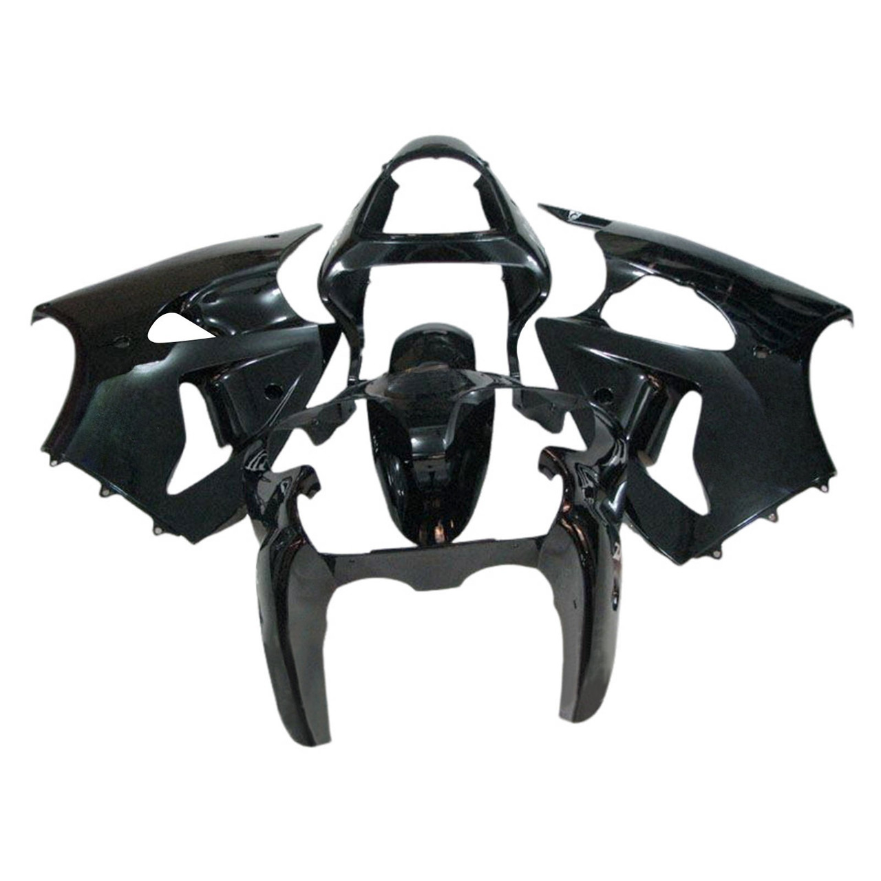 2000-2002 Kawasaki ZX6R 636 & 2005-2008 Kawasaki ZZR600 Black White Fairing Kit
