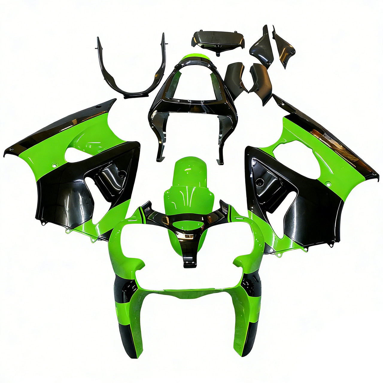 2000-2002 Kawasaki ZX6R 636 & 2005-2008 Kawasaki ZZR600 Green Fairing Kit