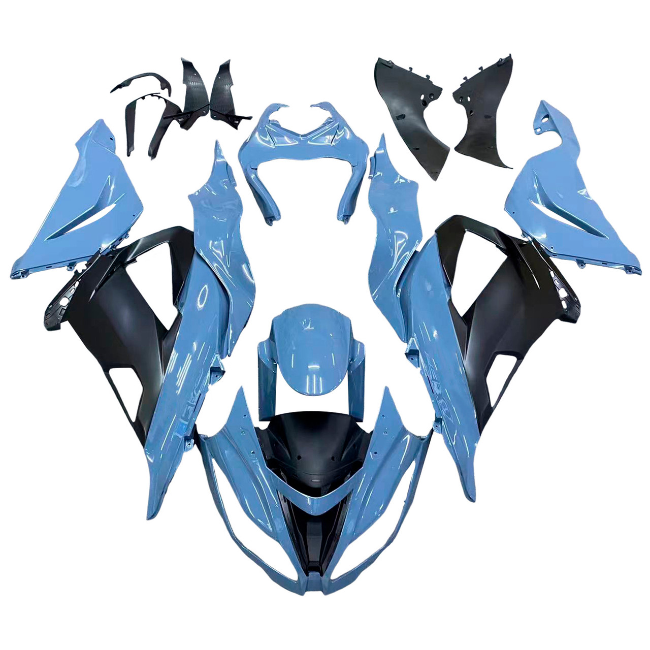 2013-2018 Kawasaki ZX6R 636 Black Gray Fairing Kit