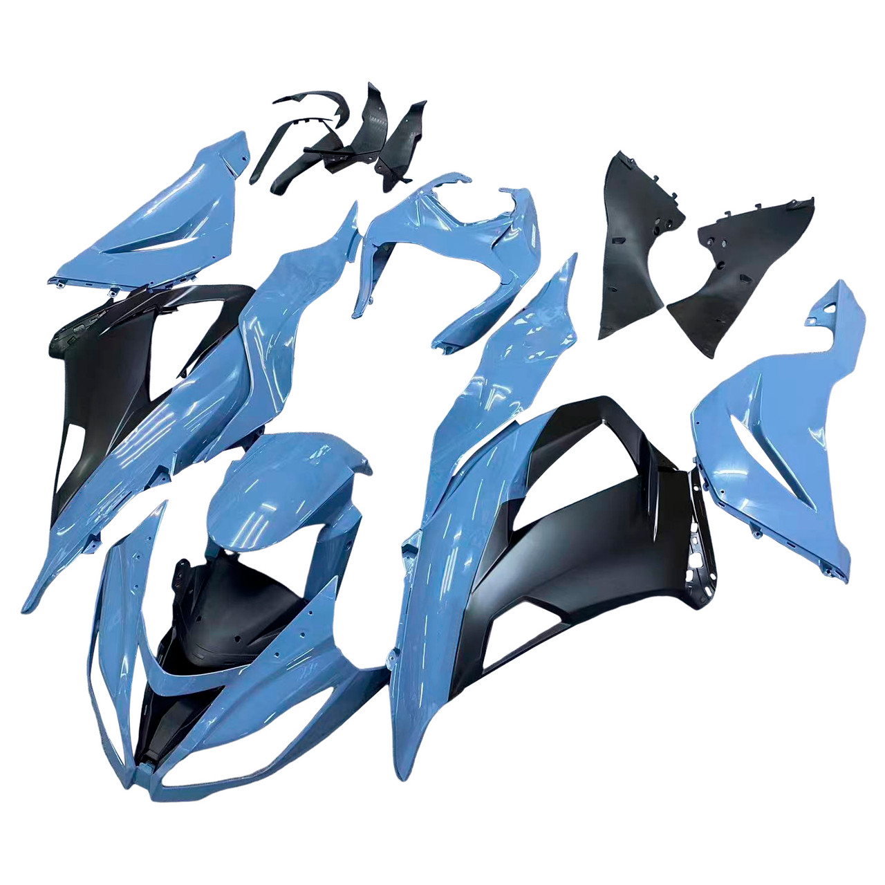 2013-2018 Kawasaki ZX6R 636 Black Gray Fairing Kit