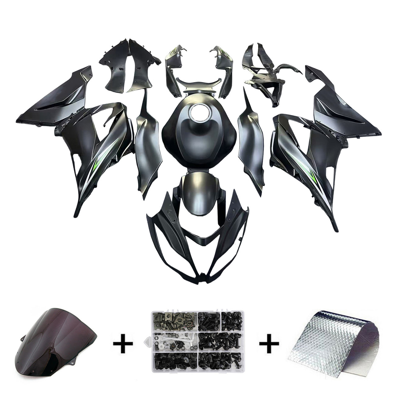 2013-2018 Kawasaki ZX6R 636 Black Fairing Kit