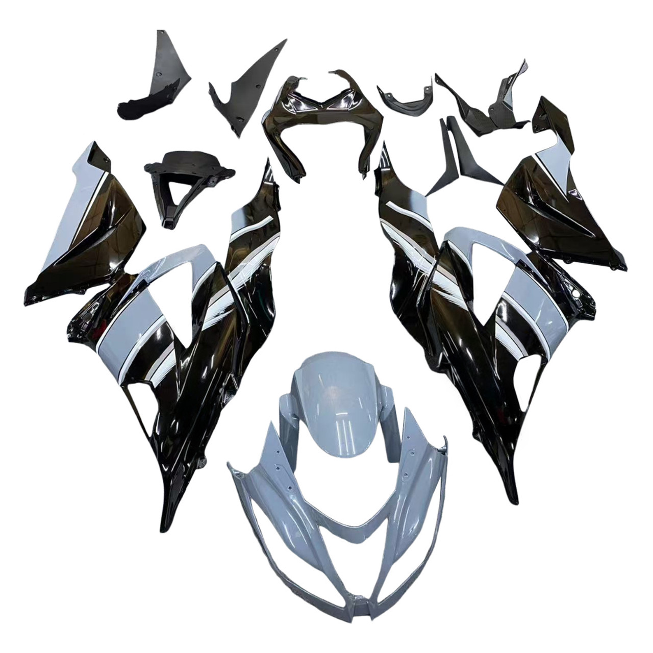 2013-2018 Kawasaki ZX6R 636 Gray Black Fairing Kit