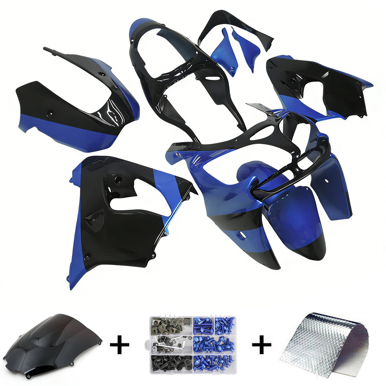 2000-2001 Kawasaki ZX9R Blue Black Fairing Kit 1