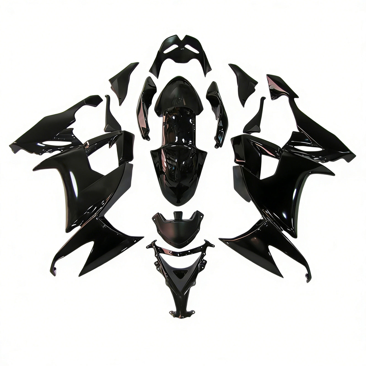 2008-2010 Kawasaki ZX10R Glossy Black Fairing Kit