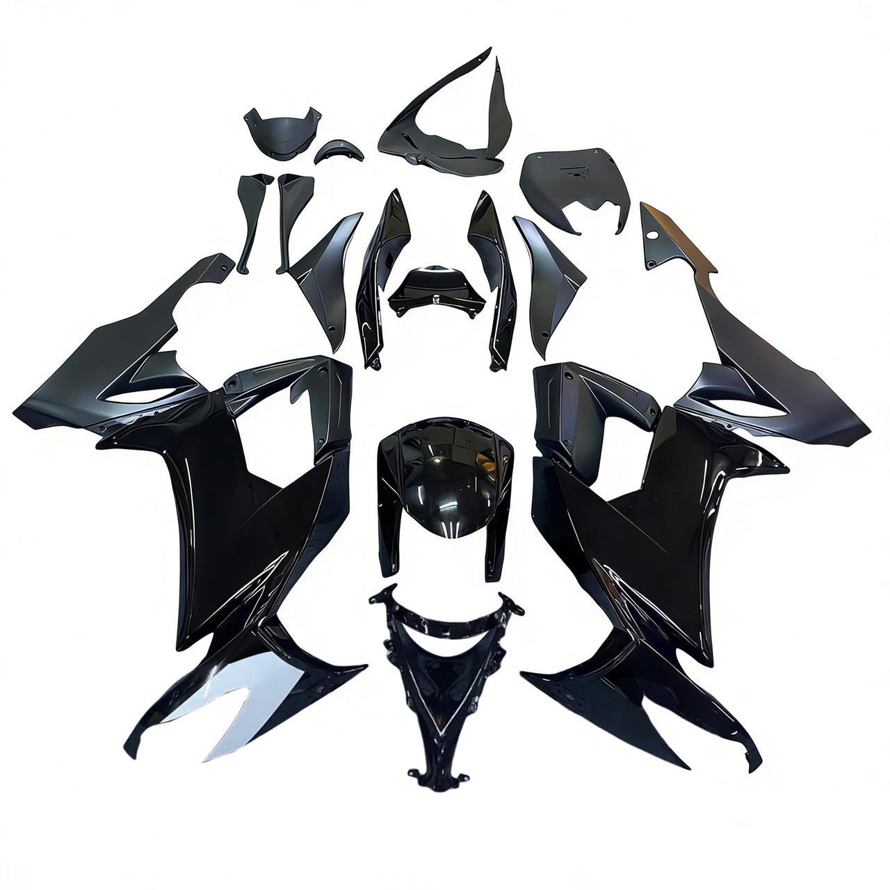 2008-2010 Kawasaki ZX10R Black & White Fairing Kit