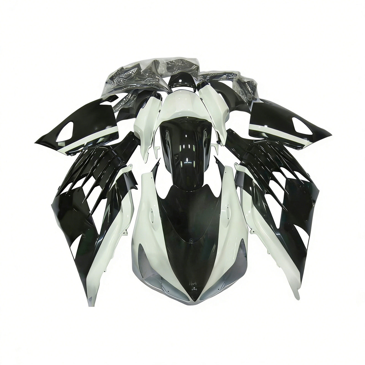 2012-2022 Kawasaki ZX14R ZZR1400 Black White Fairing Kit