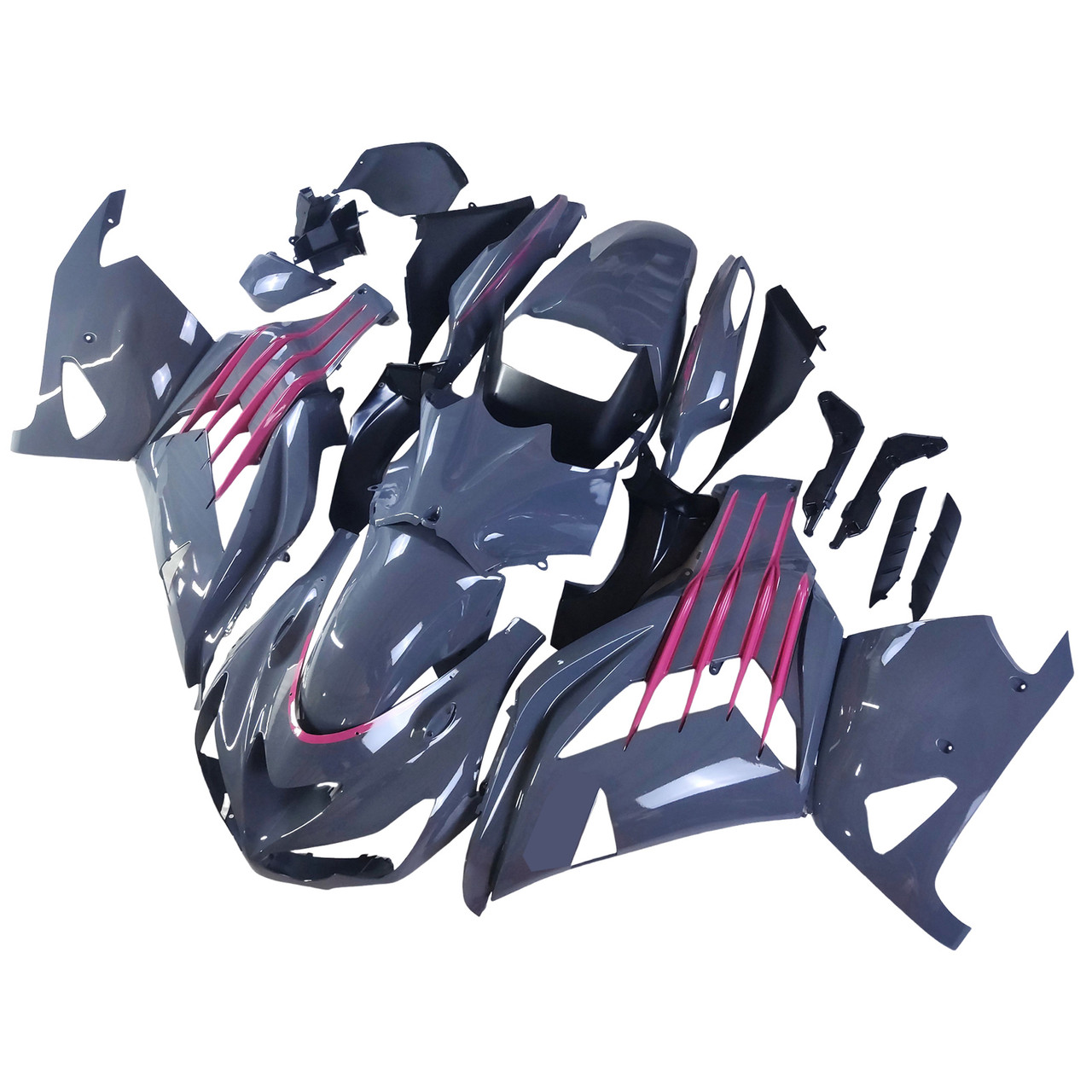 2012-2022 Kawasaki ZX14R ZZR1400 Gray Black & Pink Fairing Kit