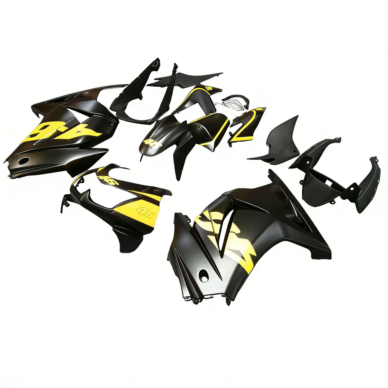 2008-2012 Kawasaki EX250 Ninja250R Black & Yellow Fairing Kit