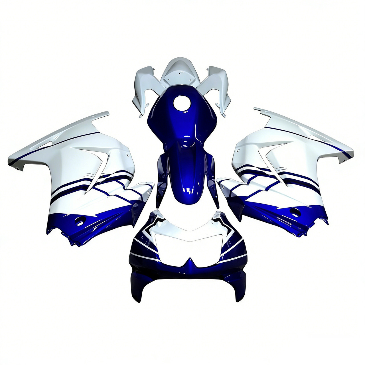 2008-2012 Kawasaki EX250 Ninja250R Black White Blue & Red Fairing Kit