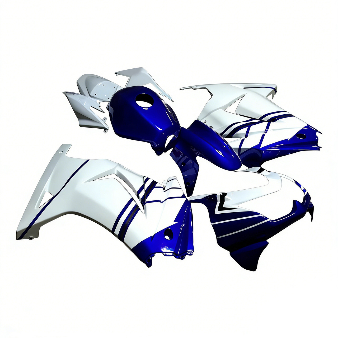 2008-2012 Kawasaki EX250 Ninja250R Black White Blue & Red Fairing Kit