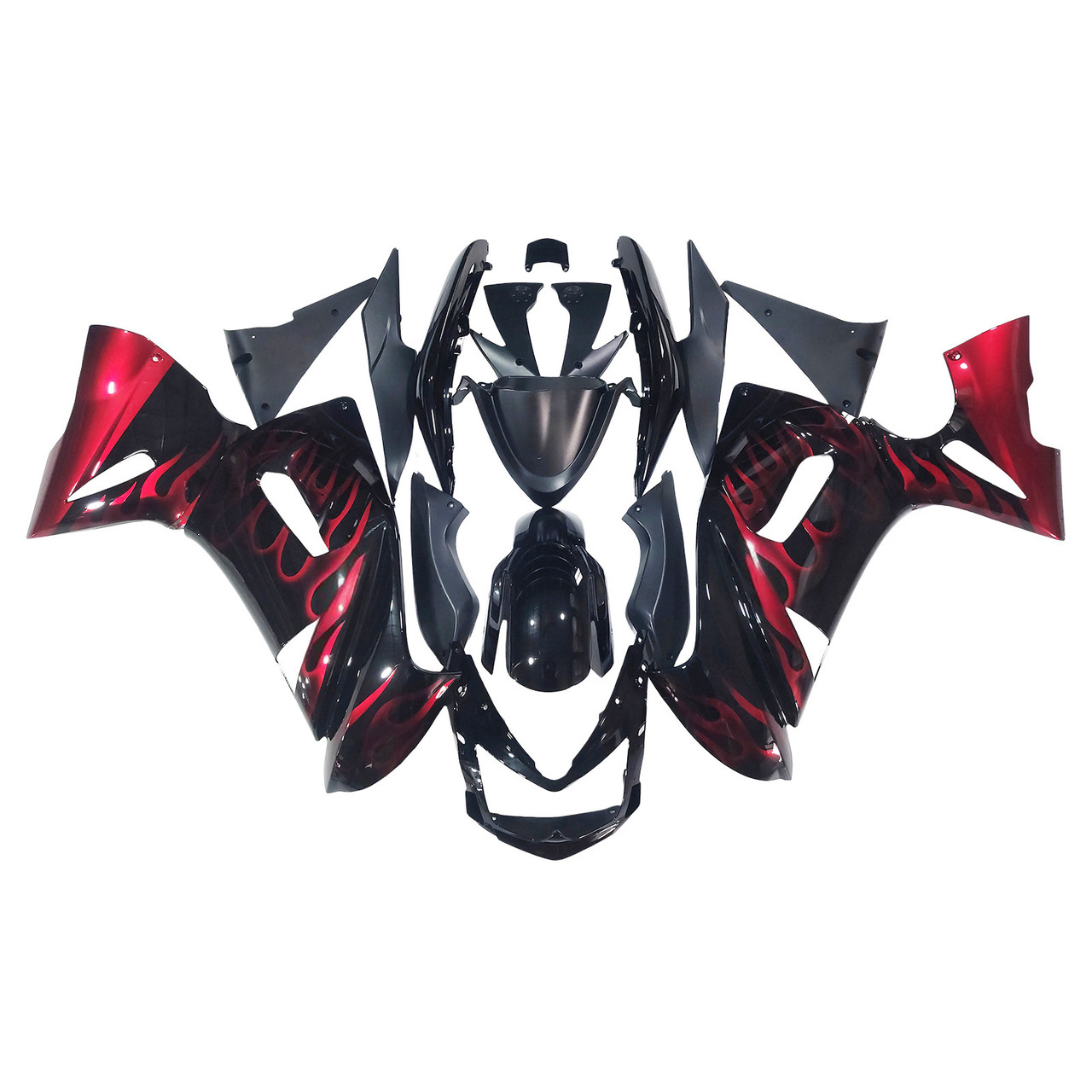 2006-2008 Kawasaki ER6F Ninja650 Black & Red Fairing Kit