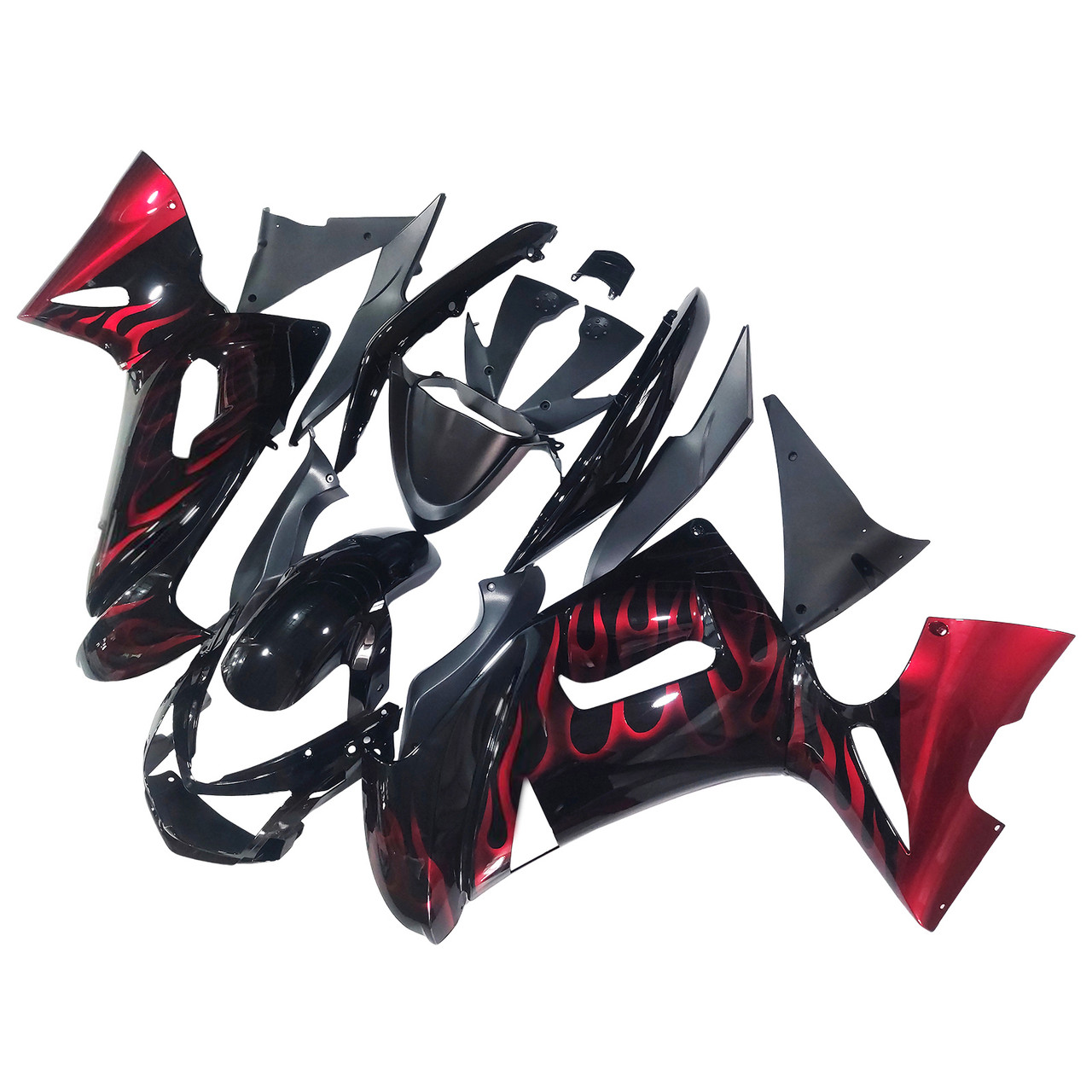 2006-2008 Kawasaki ER6F Ninja650 Black & Red Fairing Kit