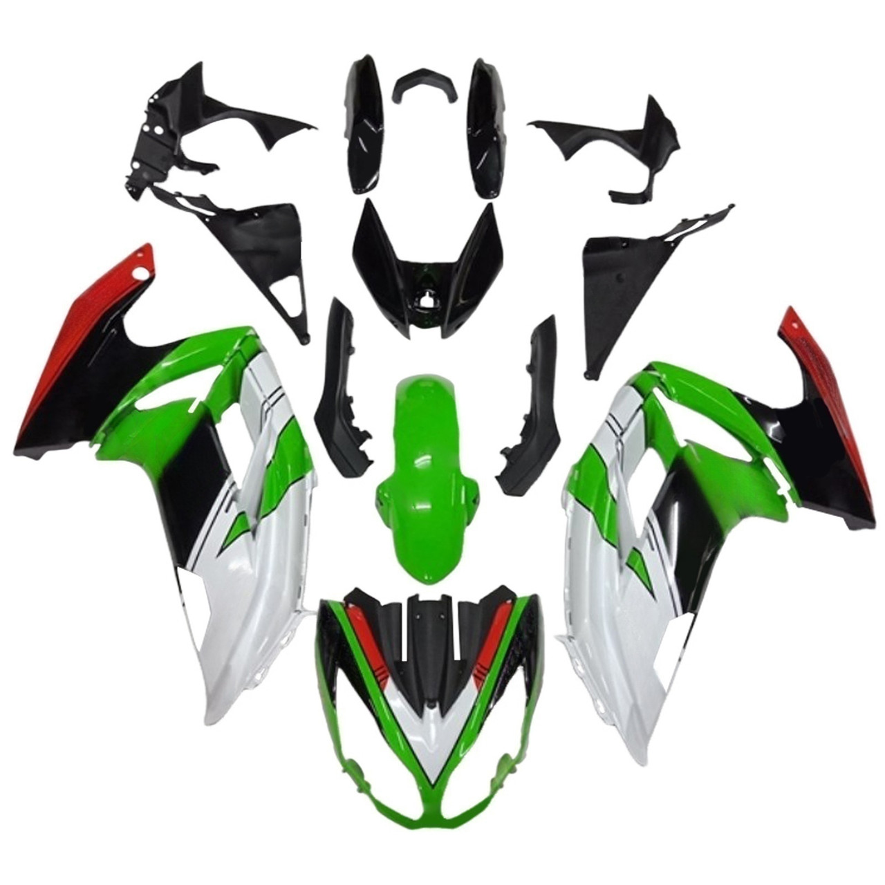 2012-2016 Kawasaki ER6F/Ninja650 Glossy Black Green White Red Fairing Kit