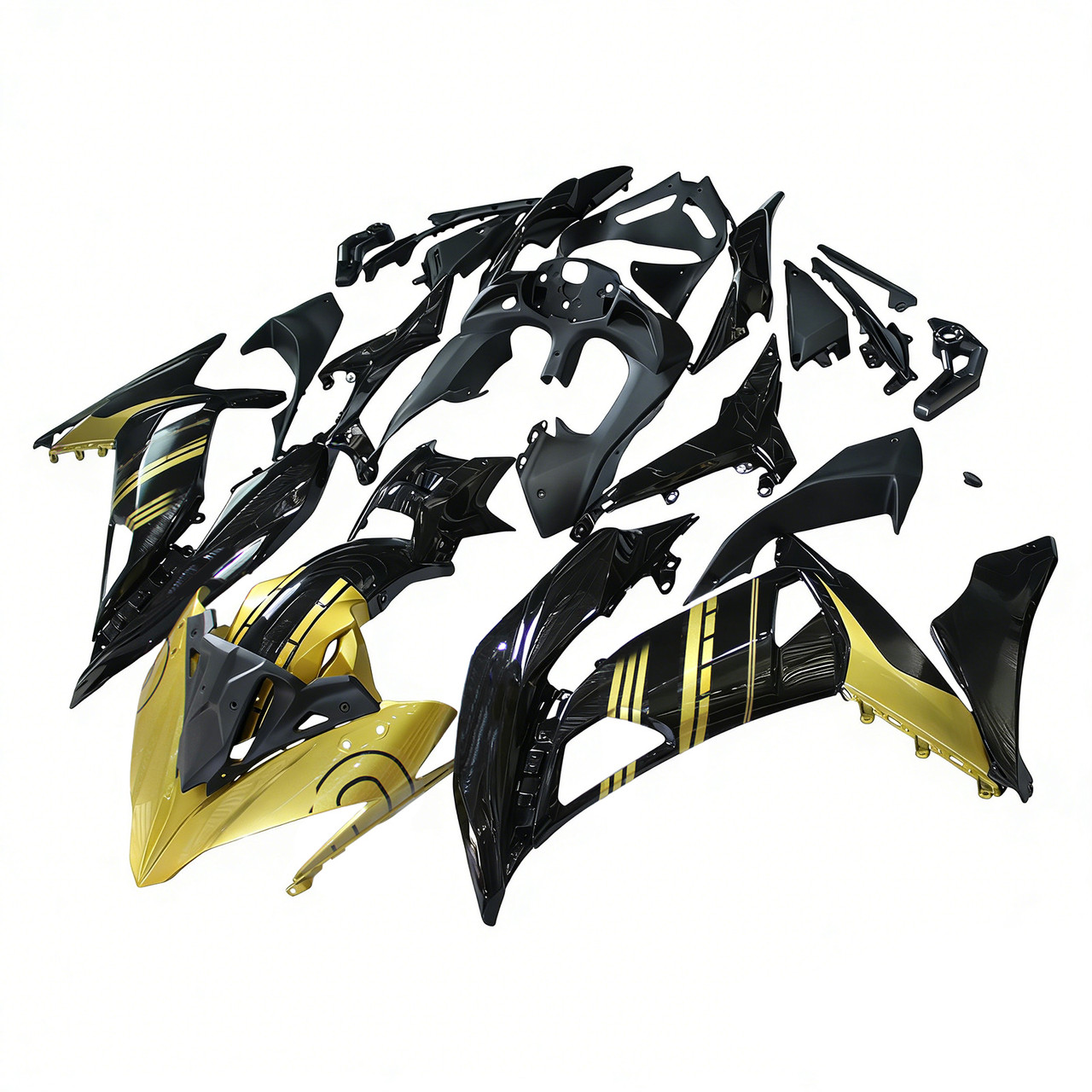 2017-2019 Kawasaki ER6F/Ninja650R Black Gold Fairing Kit