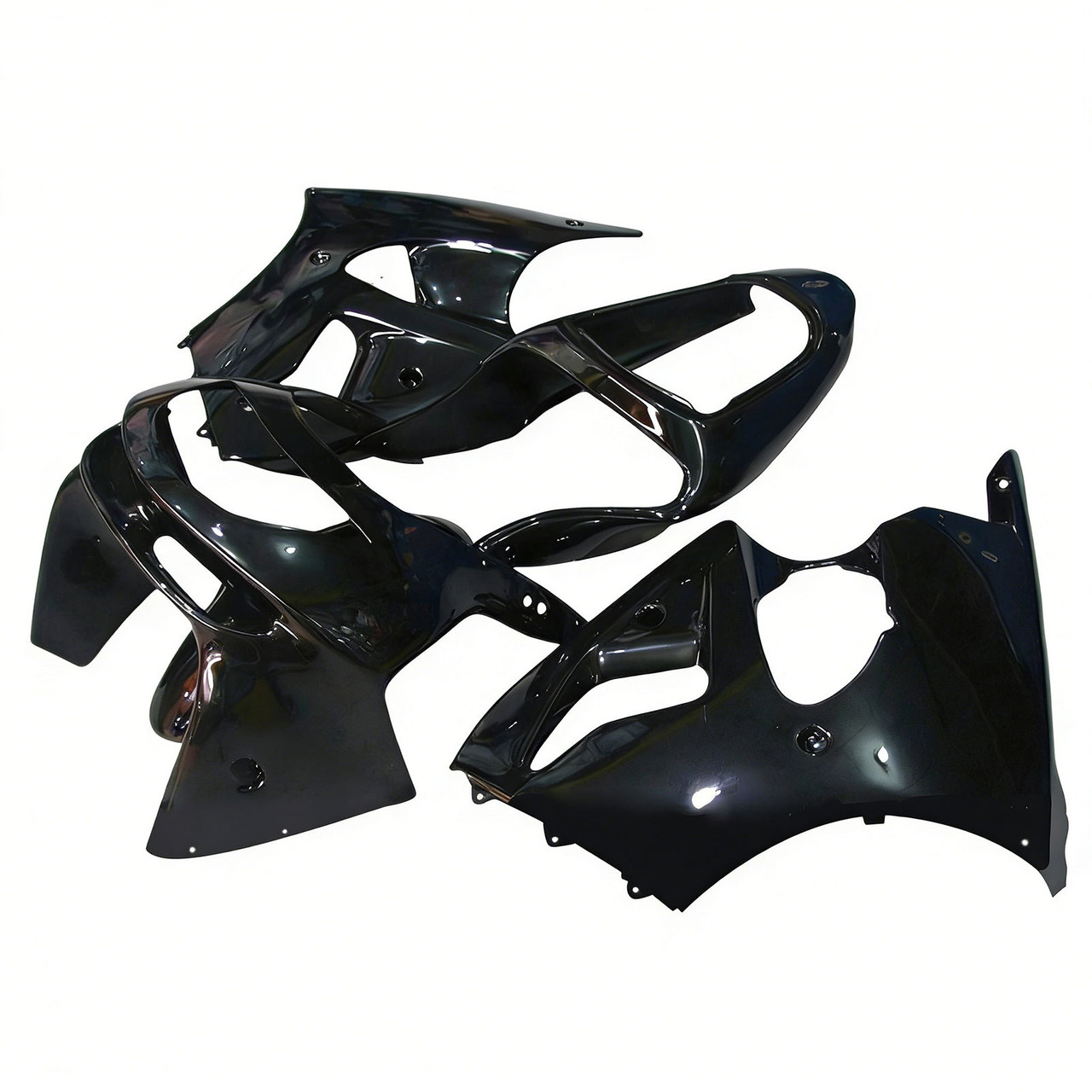 1998-1999 Kawasaki ZX6R Glossy Black Fairing Kit - Mad Hornets