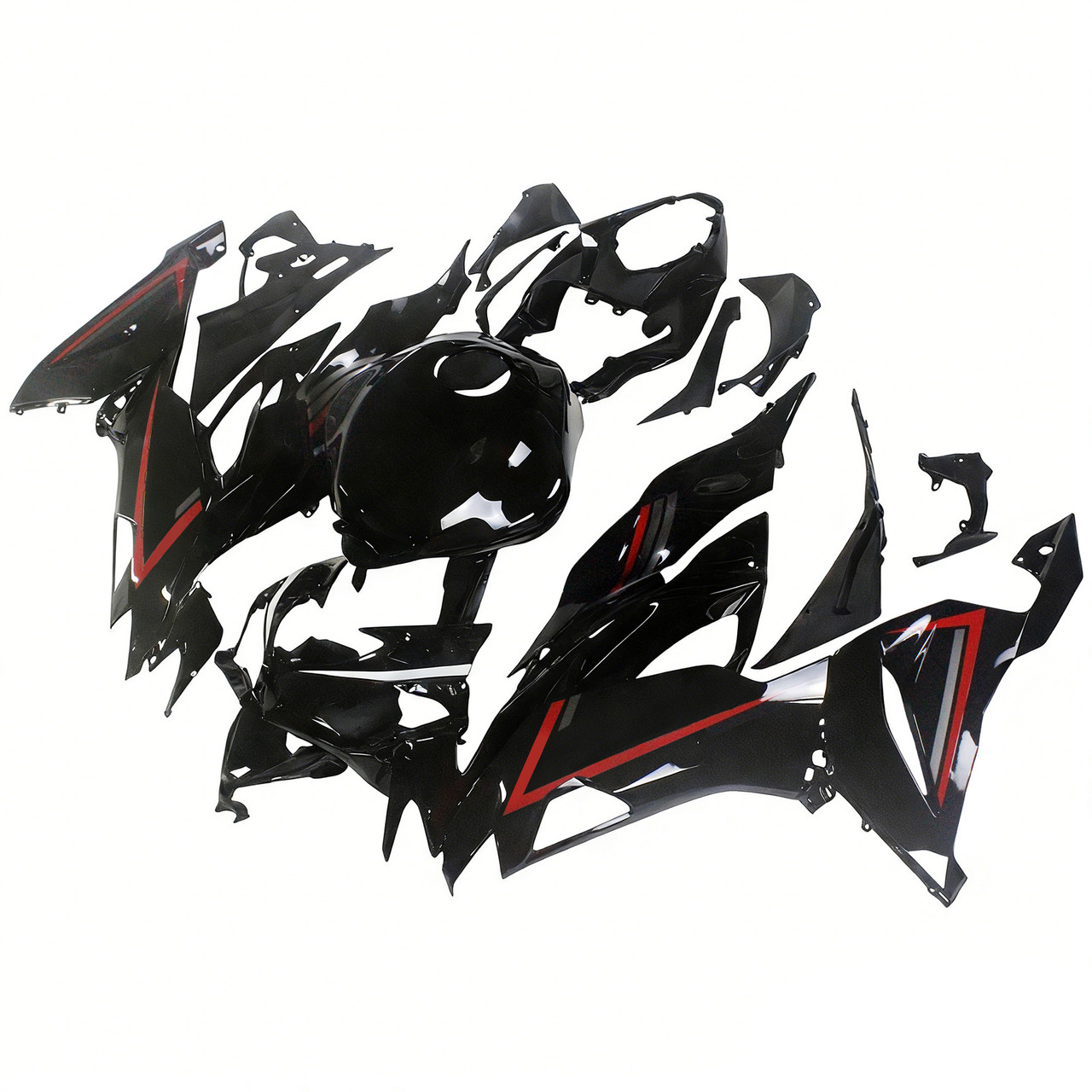 2019-2023 Kawasaki ZX6R Glossy Red Black Fairing Kit