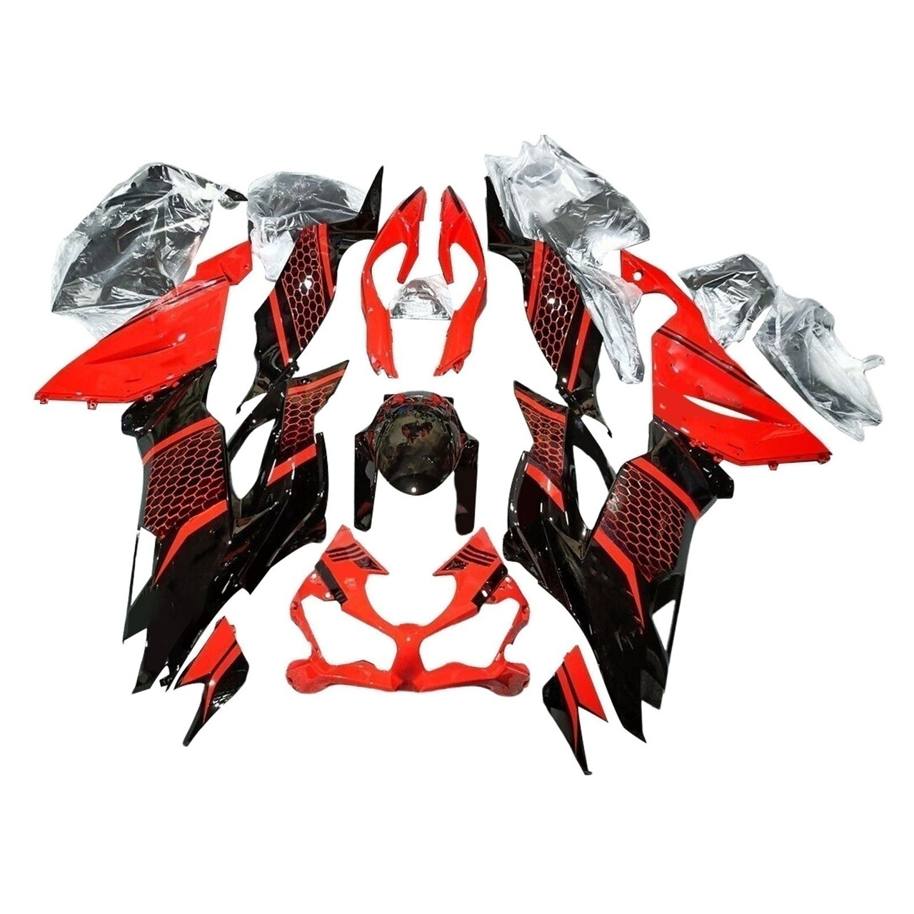 2019-2023 Kawasaki ZX6R Red Black Fairing Kit