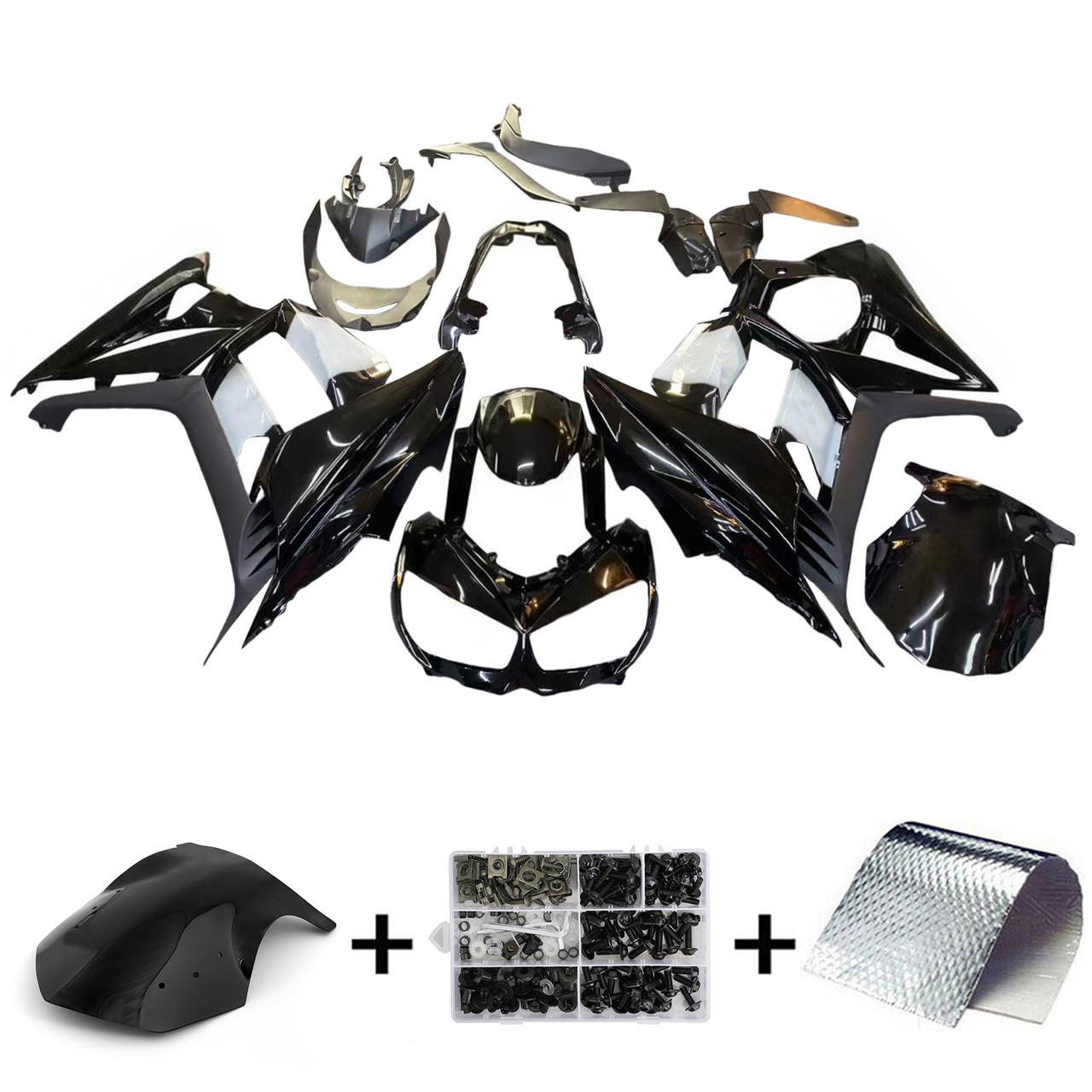 2010-2015 Kawasaki Z1000SX Black White Fairing Kit