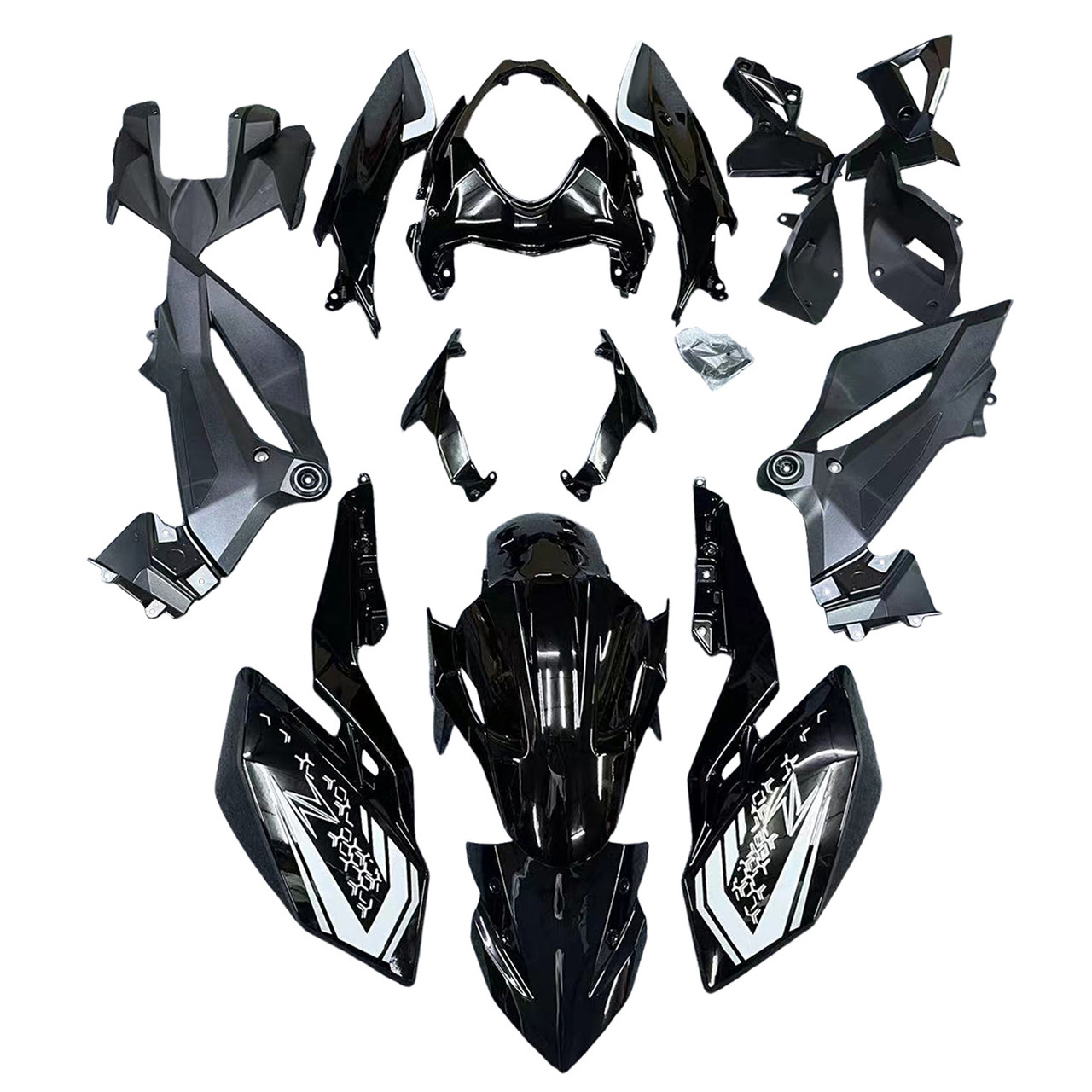 2018-2024 Kawasaki Z400 Black Fairing Kit