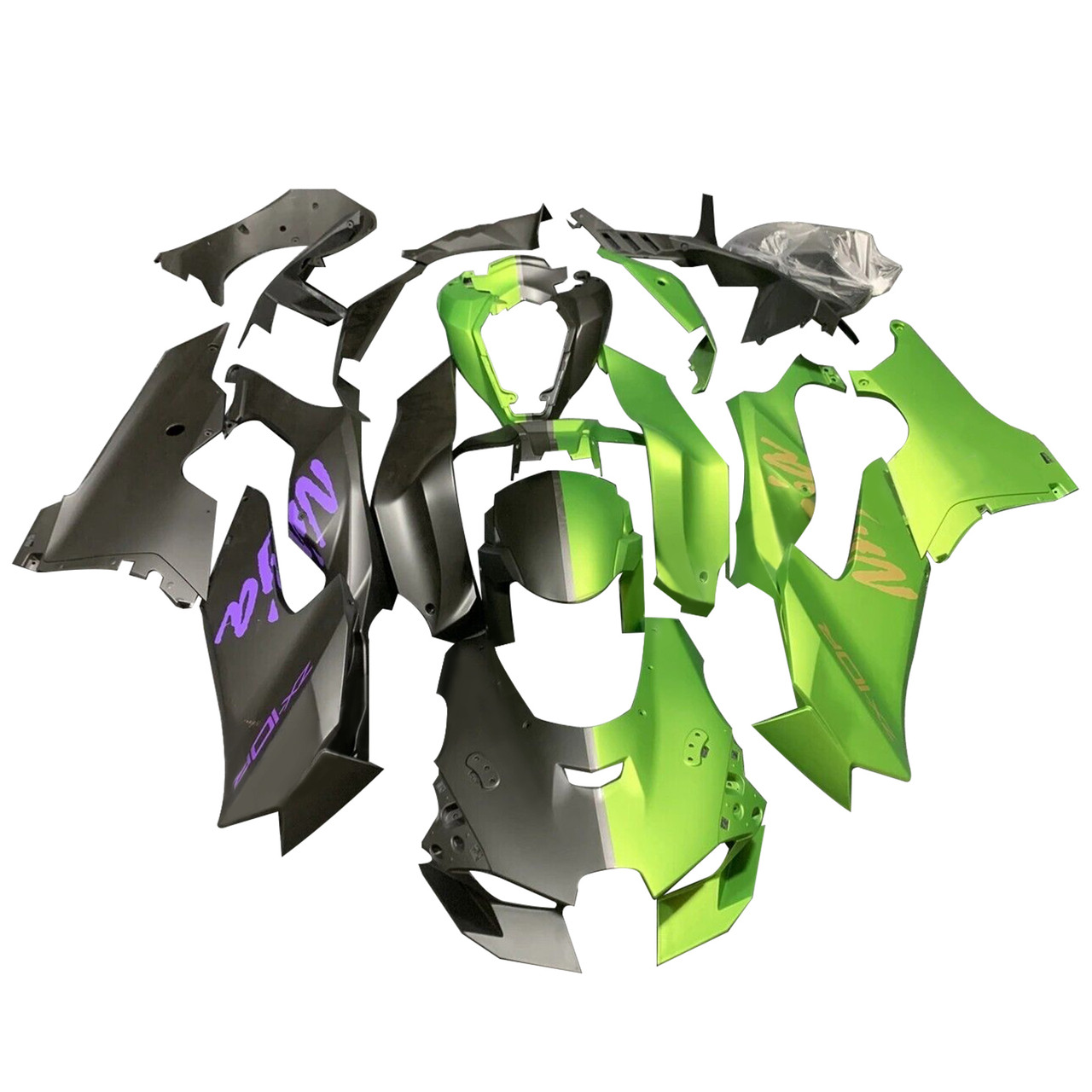 2021-2025 Kawasaki ZX10R ZX10RR Matte Black Light Green Fairing