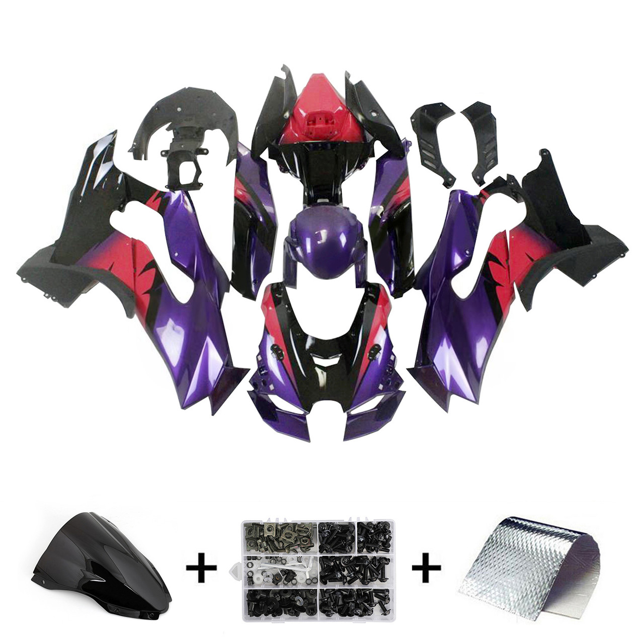 2021-2025 Kawasaki ZX10R ZX10RR Black Purple Pink Fairing Kit