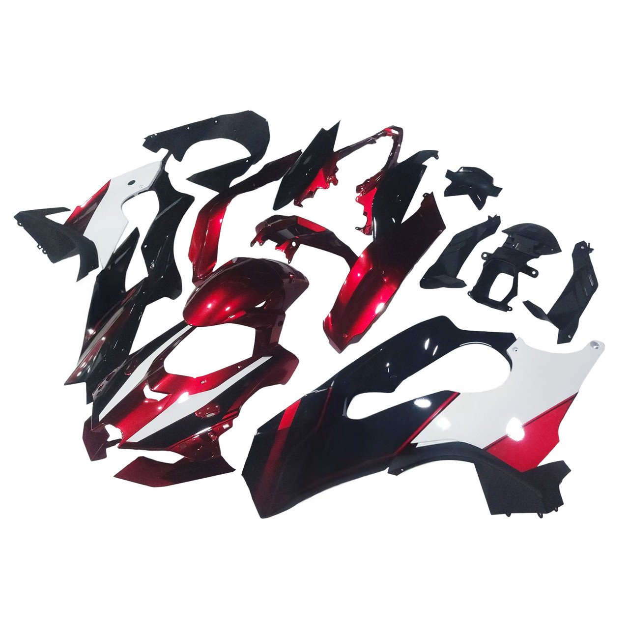 2021-2025 Kawasaki ZX10R ZX10RR Glossy Black White Red Fairing Kit