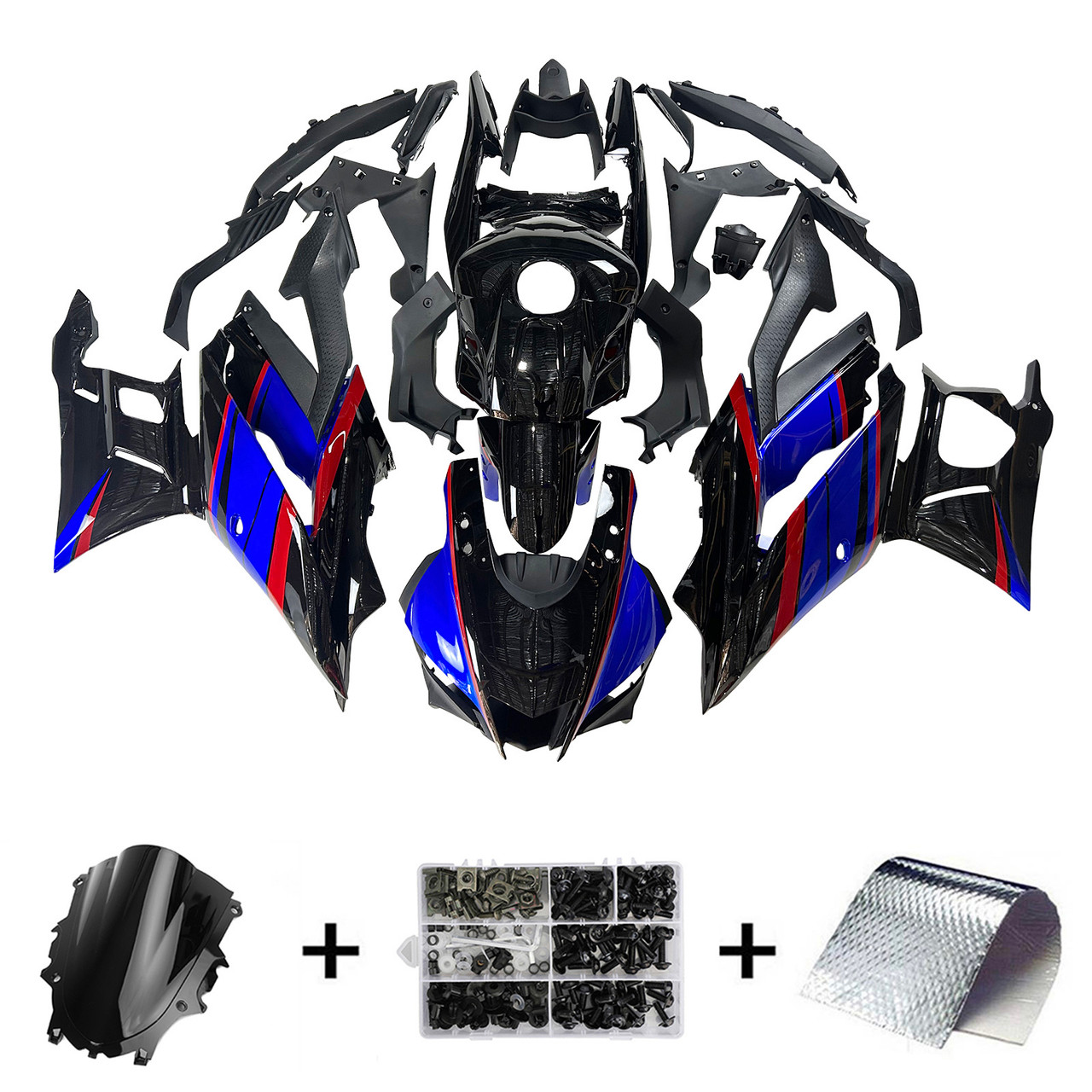 2022-2024 Yamaha YZF-R3 & R25 Black Red Blue Fairing Kit