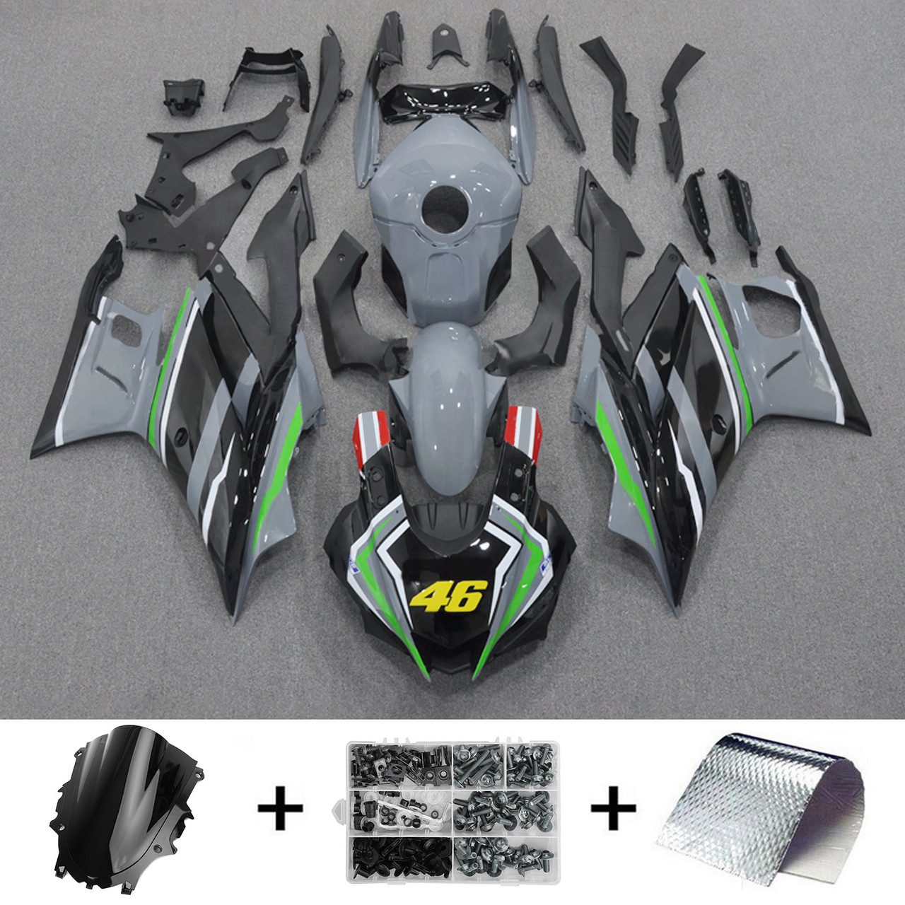 2022-2024 Yamaha YZF-R3 & R25 Black Grey Fairing Kit