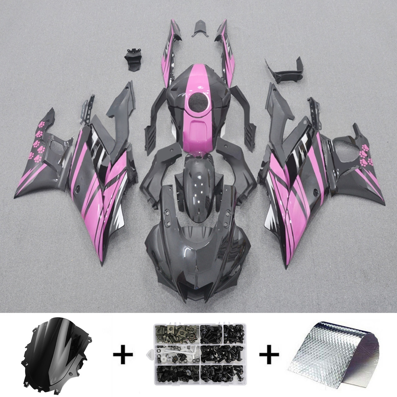 2022-2024 Yamaha YZF-R3 & R25 Pink Black Fairing Kit