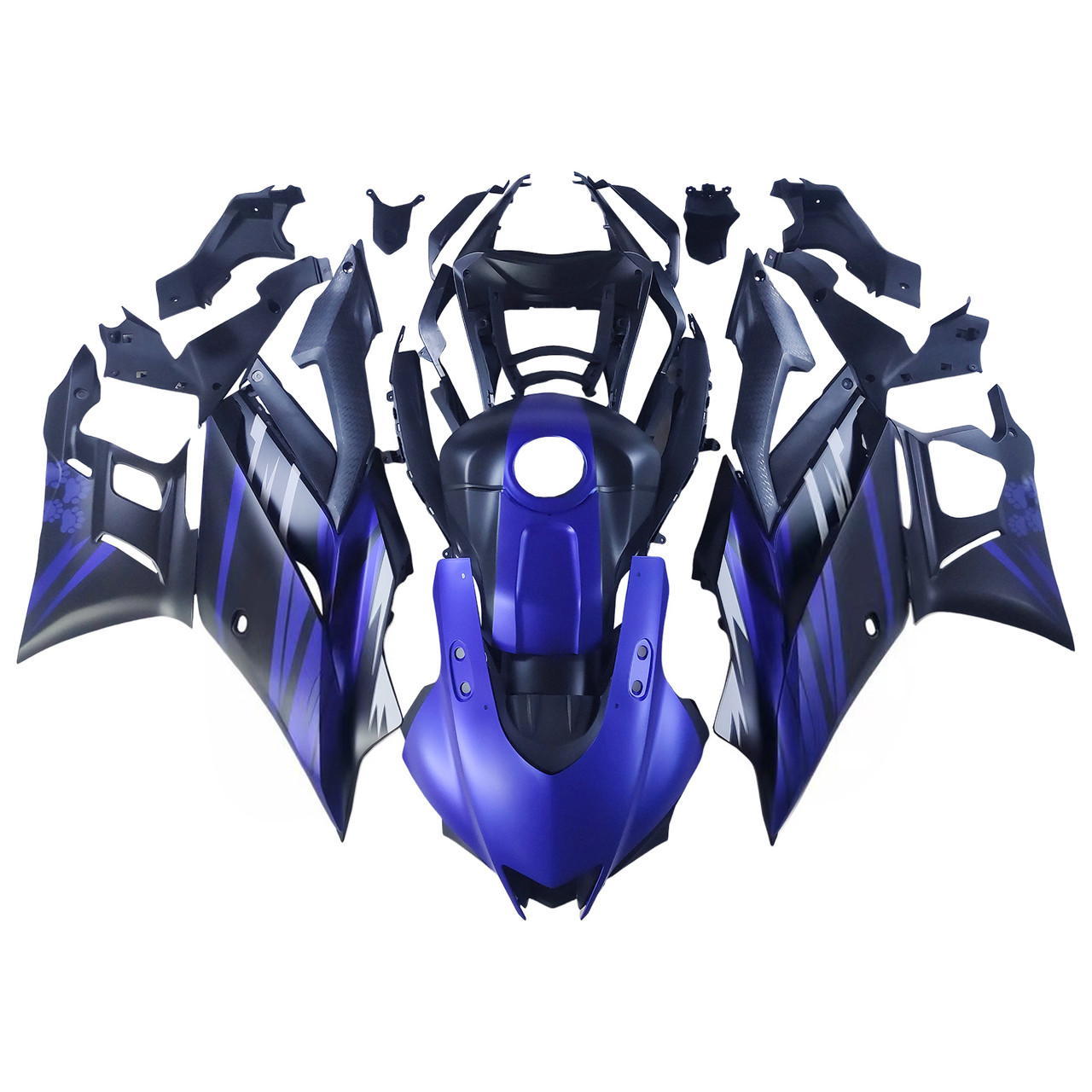 2022-2024 Yamaha YZF-R3 & R25 Matte Black Blue Fairing Kit