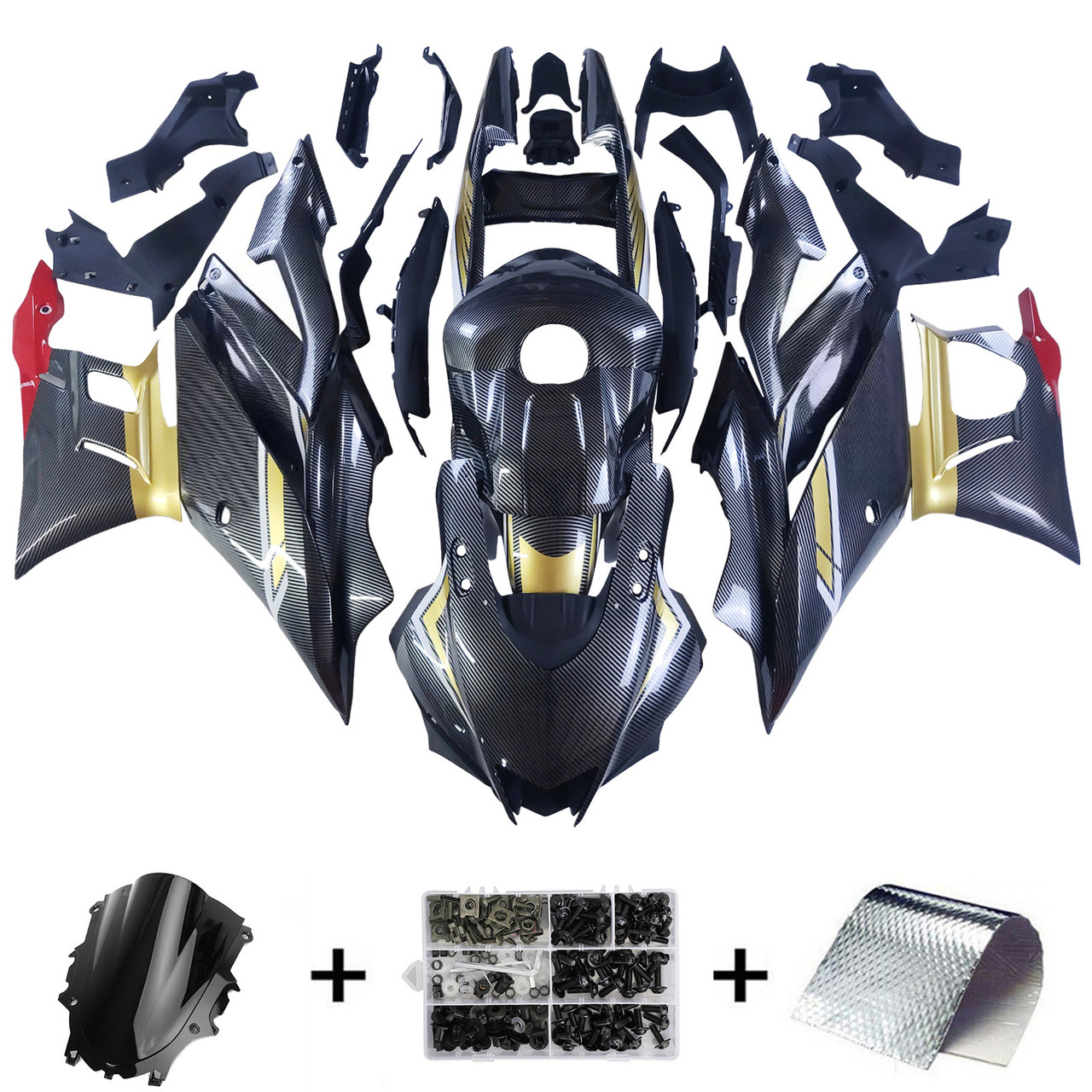 2022-2024 Yamaha YZF-R3 & R25 Carbon Fiber Black Gold White Red Fairing Kit