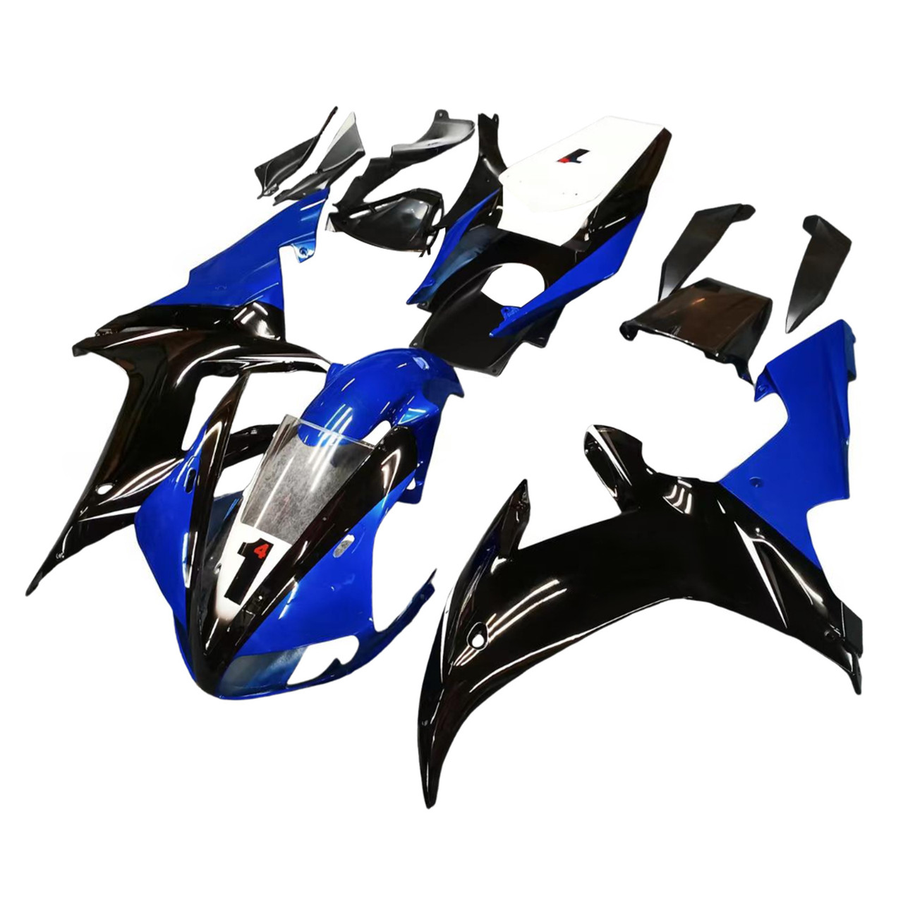 2002-2003 Yamaha YZF R1 Black Blue Fairing Kit