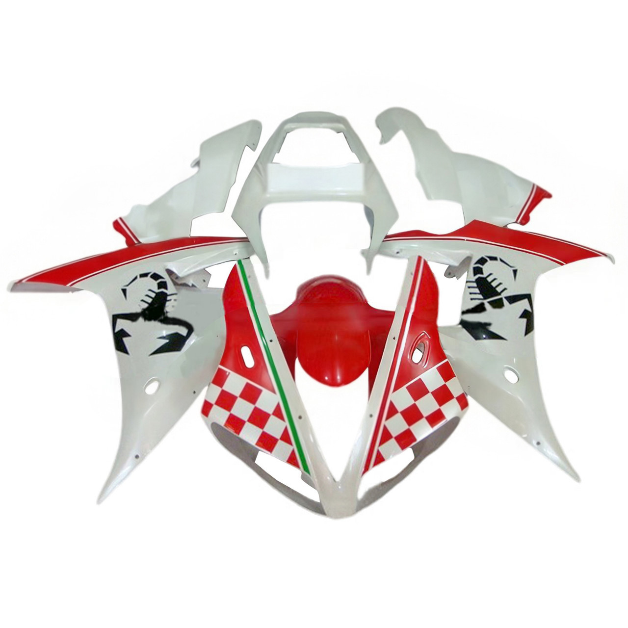 2002-2003 Yamaha YZF R1 Red White Fairing Kit