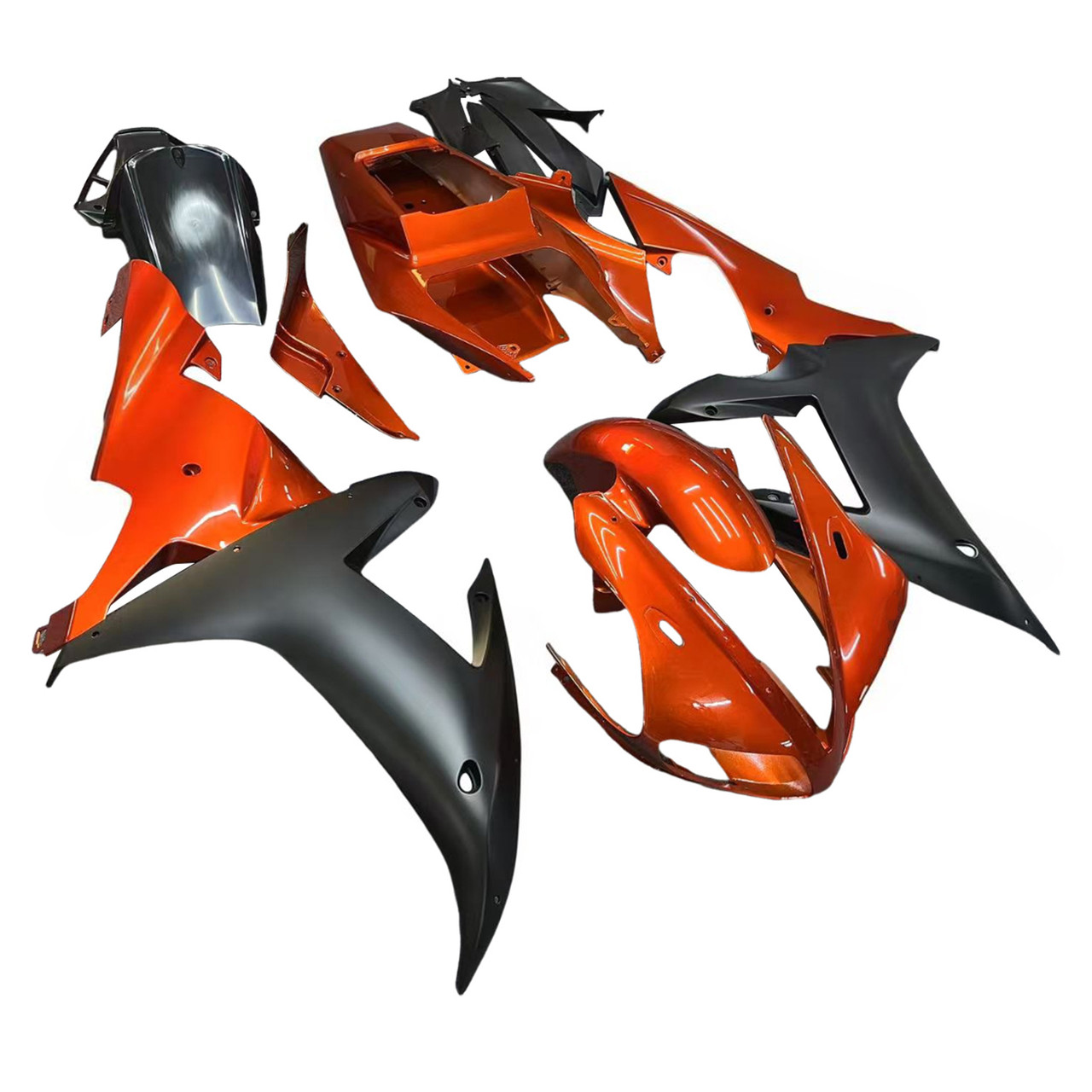 2002-2003 Yamaha YZF R1 Black Orange Fairing Kit