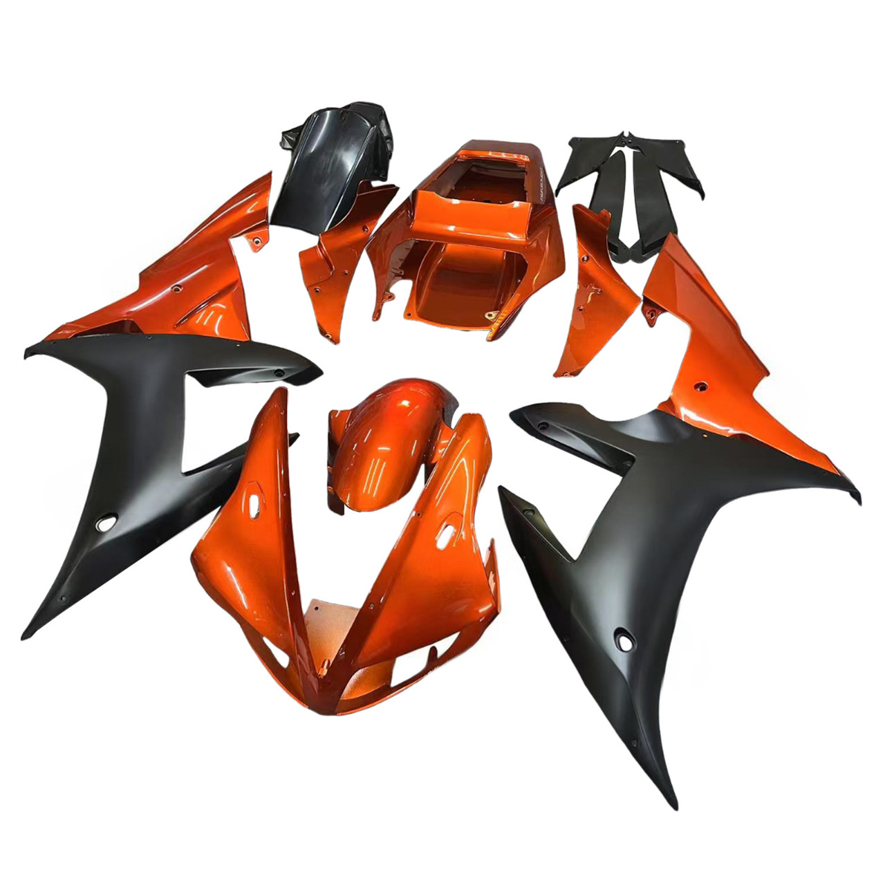 2002-2003 Yamaha YZF R1 Black Orange Fairing Kit