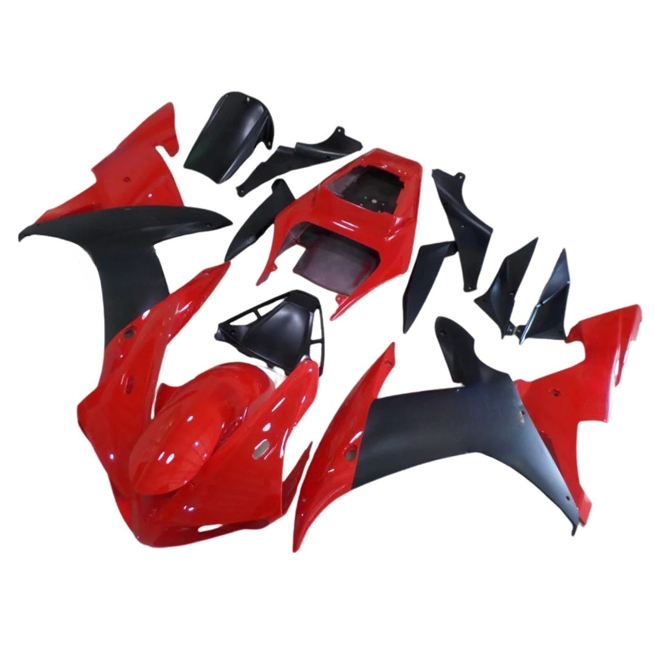 2002-2003 Yamaha YZF R1 Black Red & Logo Fairing Kit