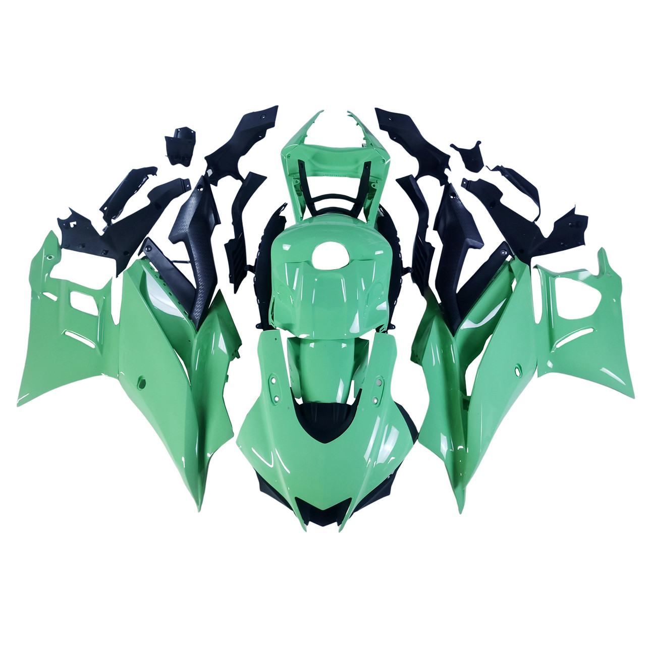 2019-2021 Yamaha YZF-R3 R25 Black Light Green Fairing Kit