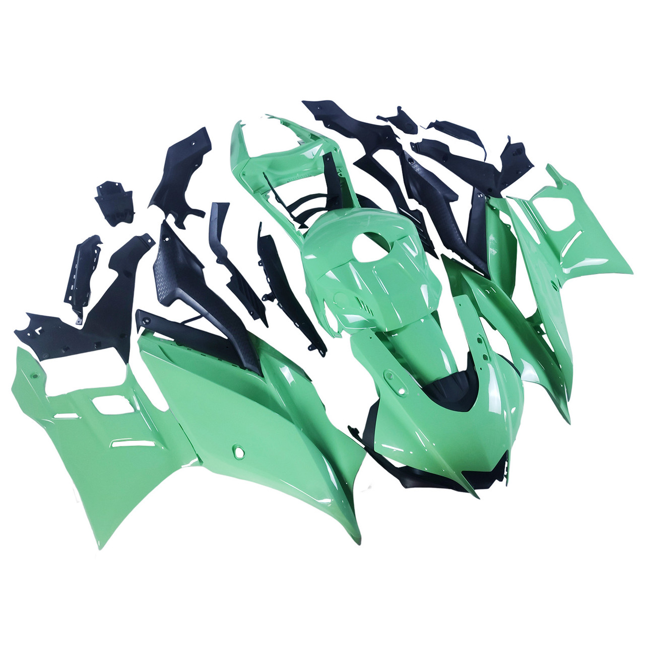 2019-2021 Yamaha YZF-R3 R25 Black Light Green Fairing Kit