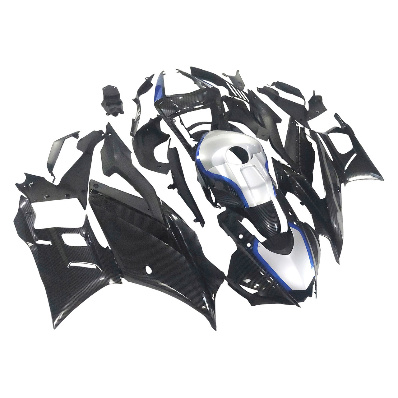 2019-2021 Yamaha YZF-R3 R25 Carbon Fiber Black Silver Fairing Kit