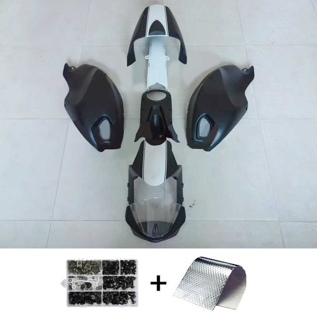 All Years Ducati Monster 696 796 1100 S EVO Matte Black White Fairing Kit