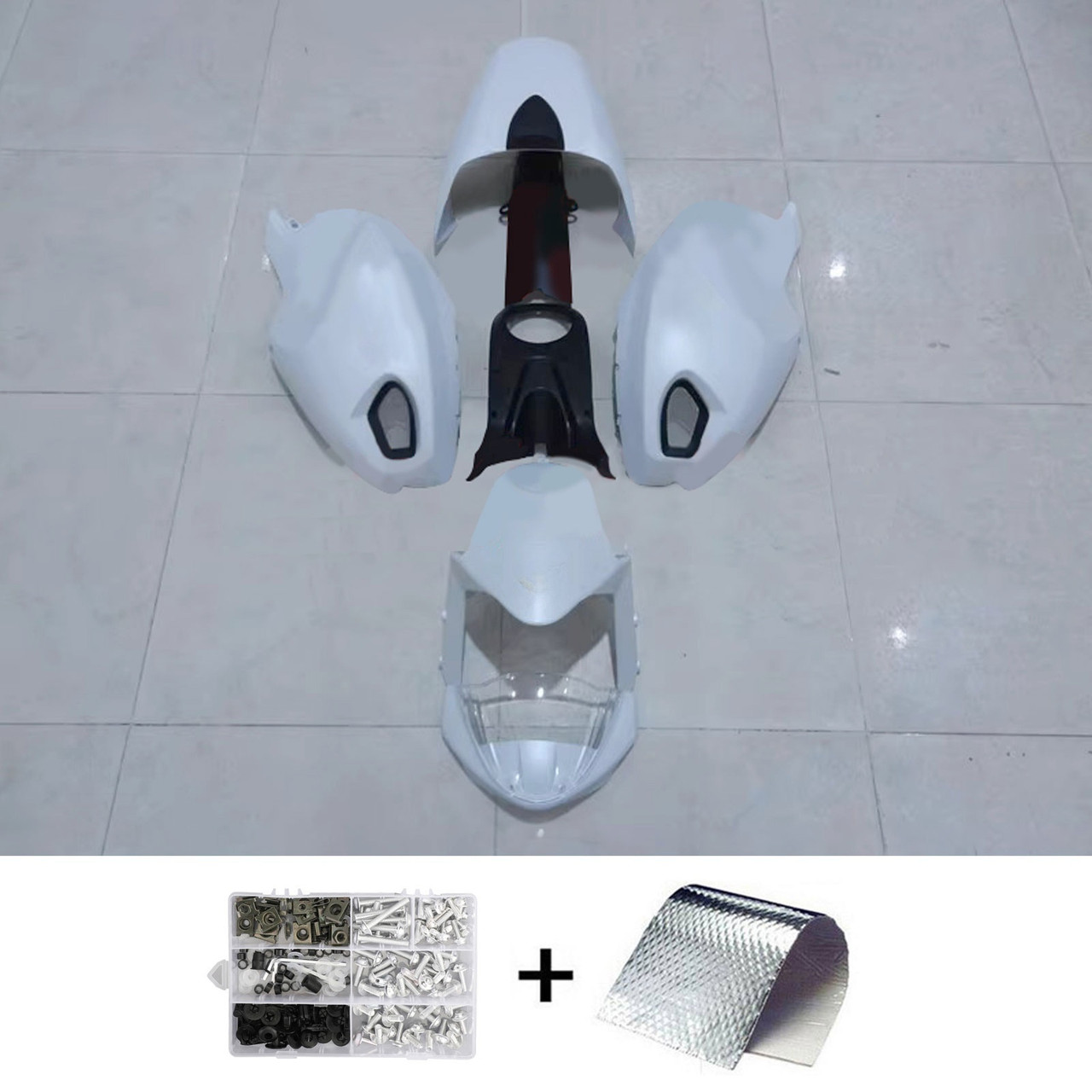 All Years Ducati Monster 696 796 1100 S EVO White Black Fairing Kit