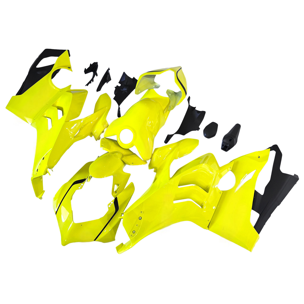 Ducati Panigale 20-21 V4 V4S & 21-22 V4SP & 19-22 V4R Black Light Yellow Fairing Kit